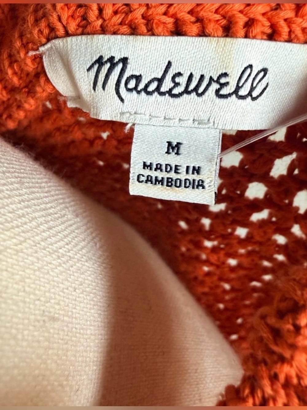 NWT Madewell Vibrant Orange Knit Top - Picture 5 of 5